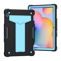 Voor Huawei MediaPad T5 T-vormige bracket contrast schokbestendige pc + siliconen beschermhoes (Zwart+Blauw)