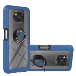 For Xiaomi Poco X3 NFC Starry Sky Solid Color Series Shockproof PC + TPU Protective Case with Ring Holder & Magnetic Function(Blue)