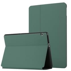 Voor Huawei MediaPad T3 10 Dual-vouwen Horizontale Flip Tablet Leren Case met Houder (Dark Green)