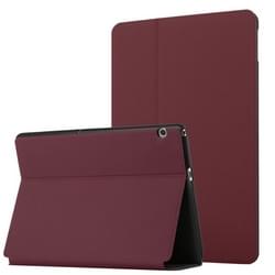 Voor Huawei MediaPad T3 10 Dual-vouwen Horizontale Flip Tablet Leren Case met Houder (Wine Red)