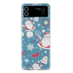 Voor Samsung Galaxy Z Flip 3 5G Opvouwbare Kerst Gekleurde Schilderen PC Telefoon Case (Kerstharten)
