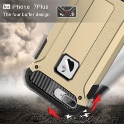 iPhone 7 Plus & 8 Plus robuust pantser TPU + Kunststof back cover Hoesje (goudkleurig)