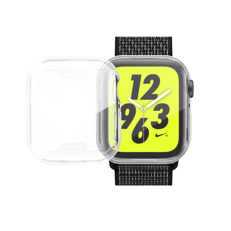 Volledige dekking plating TPU Case voor Apple Watch serie 4 44mm (transparant)