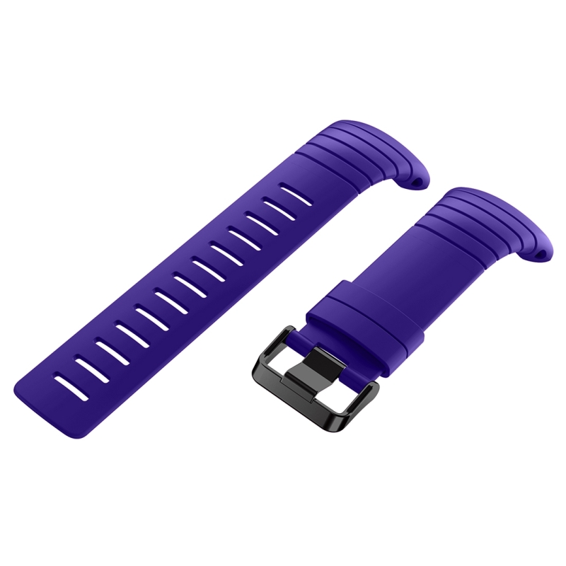 Voor Suunto Core serie vierkant stalen gesp siliconen TPU horloge Bands(Purple)