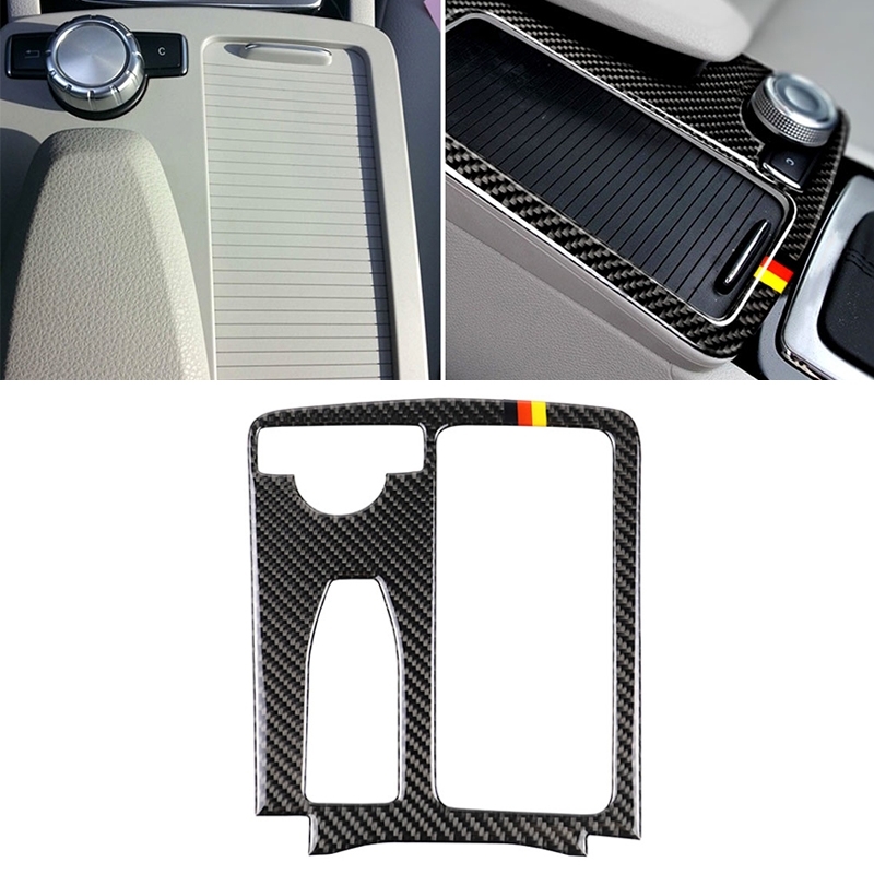 Auto Duitse vlag koolstofvezel linker aandrijving Gear positie panel decoratieve sticker voor Mercedes-Benz W204 2007-2013/W212 2010-2012