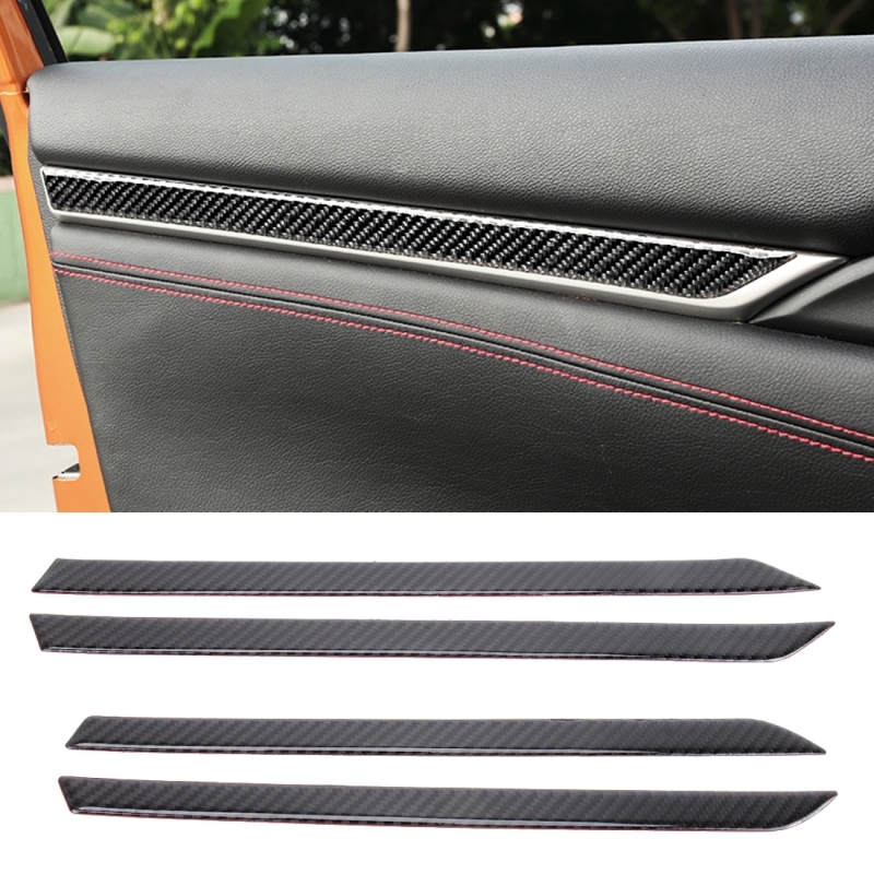 Carbon Fiber 3D interieur deur trim Decals DIY decoratieve sticker voor Honda Civic 10e gen