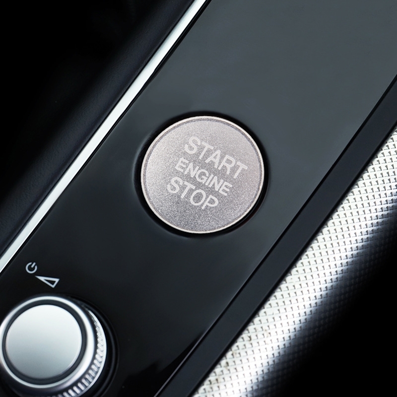 Auto motor start Key drukknop cover trim aluminiumlegering sticker decoratie voor Audi (zilver)