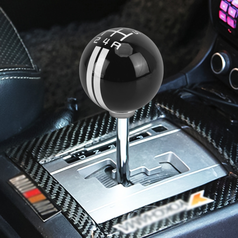 Universele voertuig bal vorm gemodificeerde hars shifter Manual 5-Speed Gear Shift knop (zwart wit)