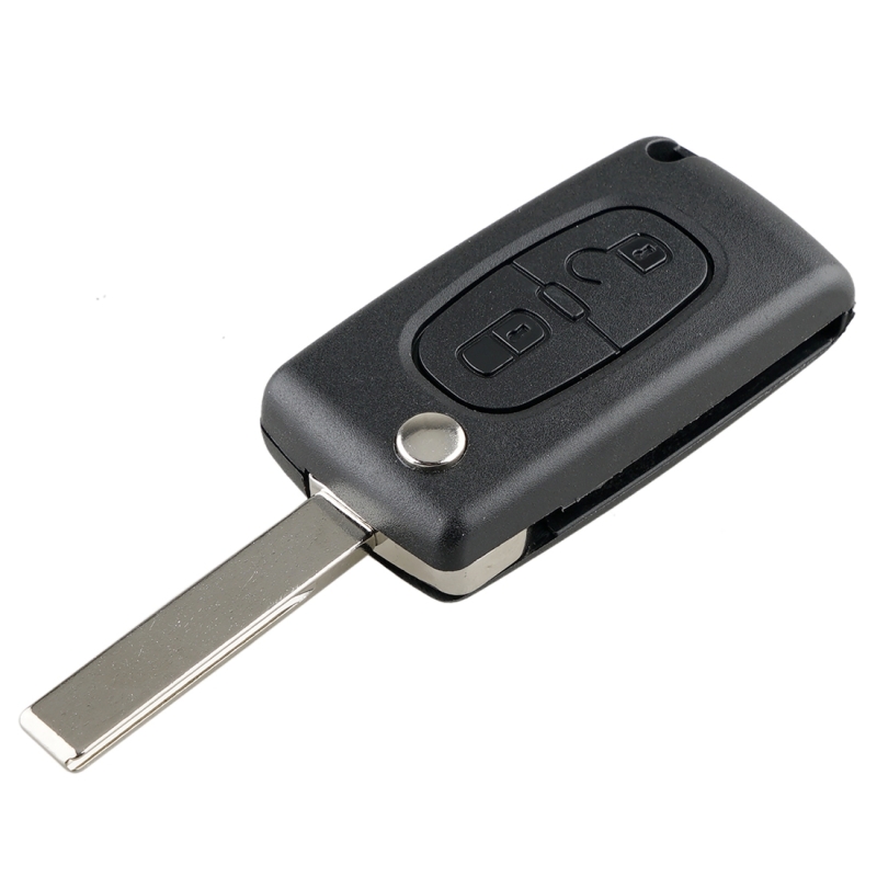 Voor PEUGEOT 2 knoppen intelligente afstandsbediening autosleutel met geïntegreerde chip & batterij & houder & gesleufde sleutel Blade frequentie: 4