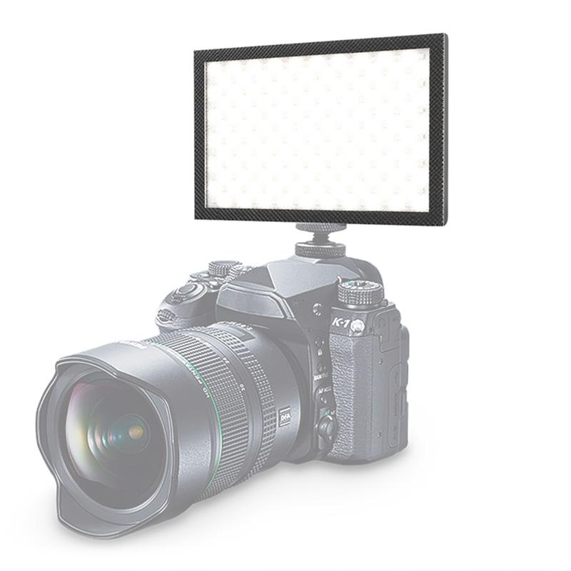LUXCeo P02 LED Video Light Super Slim Panel 1000LM 3000-6000K Licht On-camera Light Selfie Soft Light Video Photography Studio Light (Zwart)