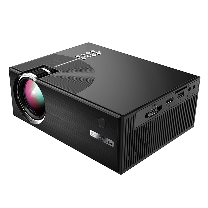 Cheerlux C7 1800 lumens 800 x 480 720P 1080P HD Smart projector ondersteuning HDMI/USB/VGA/AV/SD (zwart)