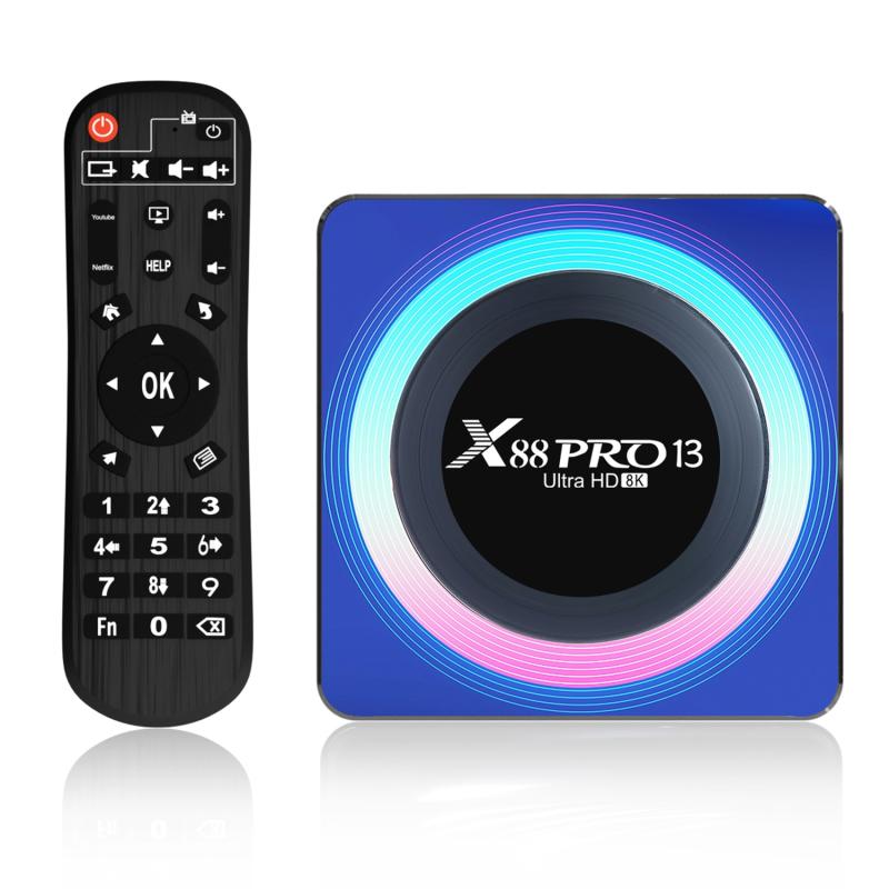 Acryl X88 Pro 13 8K Ultra HD Android 13.0 Smart TV Box met afstandsbediening RK3528 Quad-Core 2GB+16GB (AU-stekker)