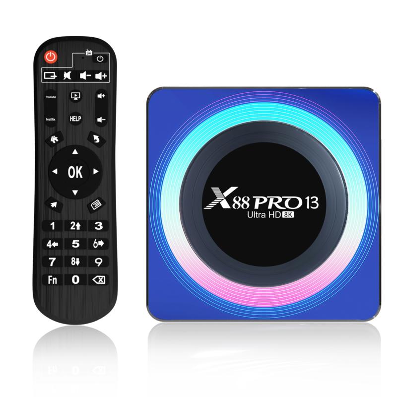Acryl X88 Pro 13 8K Ultra HD Android 13.0 Smart TV Box met afstandsbediening RK3528 Quad-Core 2GB+16GB (UK-stekker)