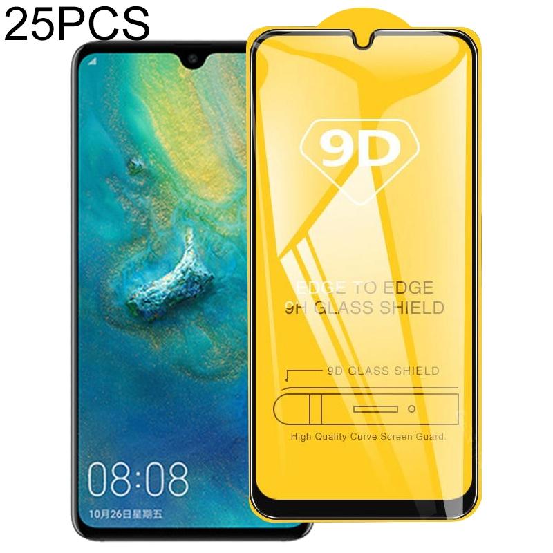 25 stuks 9D volledige lijm volledig scherm gehard glas film voor Huawei P Smart Z