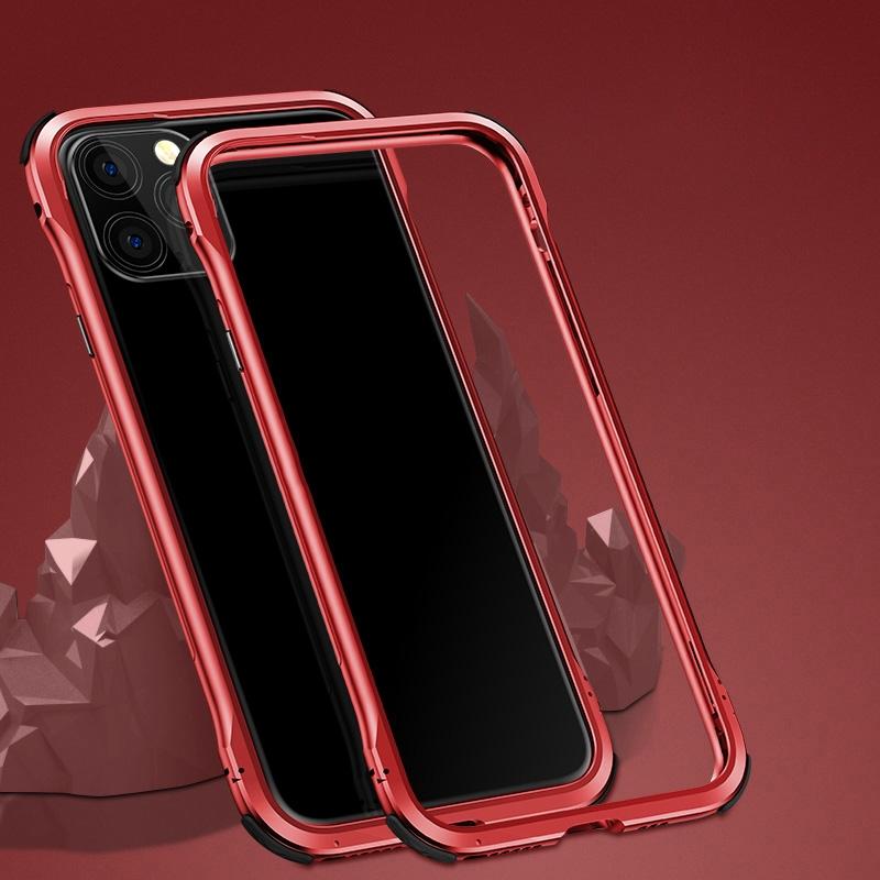 Schokbestendig metalen beschermframe voor iPhone 11 Pro Max(Rood)