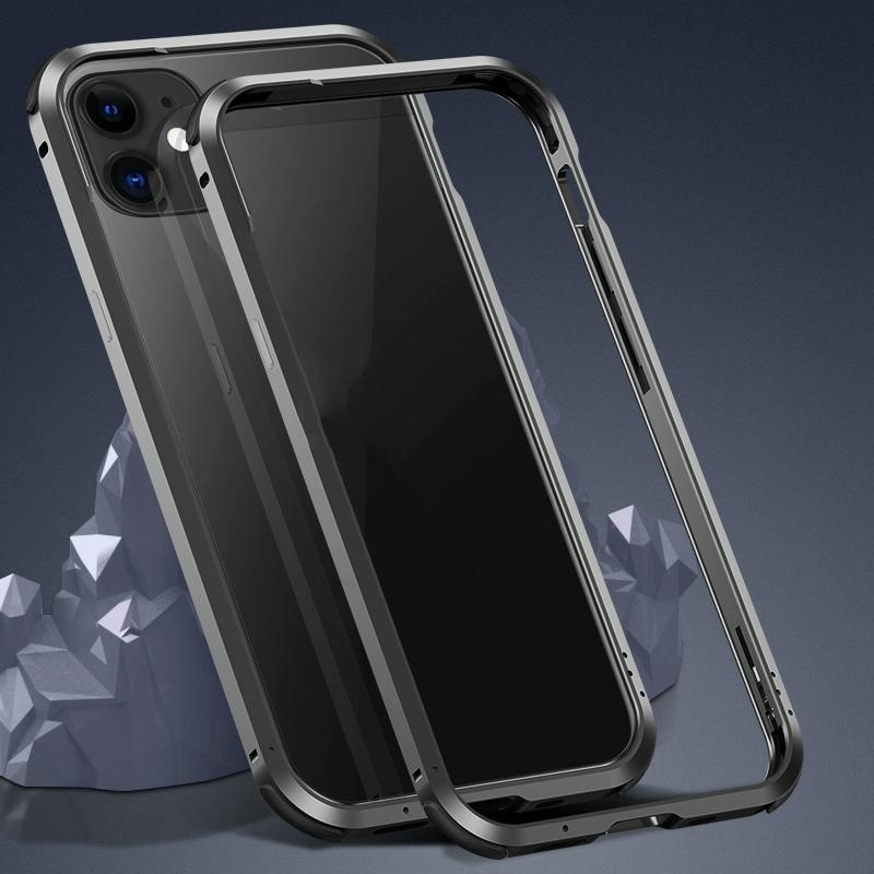 Schokbestendig metalen beschermframe voor iPhone 12 mini(Zwart)