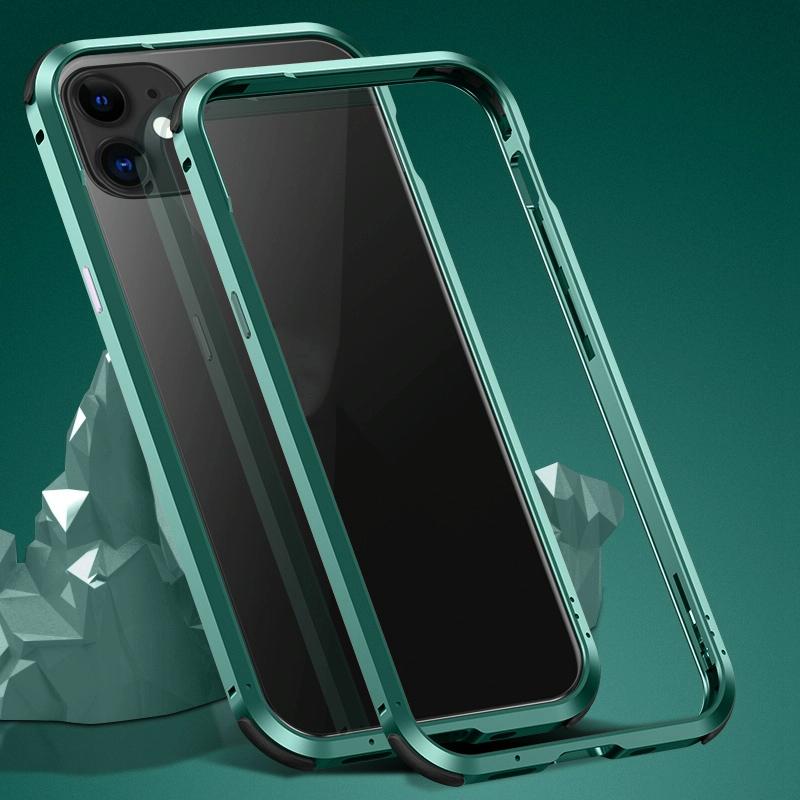 Schokbestendig metalen beschermframe voor iPhone 12 mini(Groen)