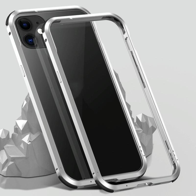 Schokbestendig metalen beschermframe voor iPhone 12 mini(Zilver)