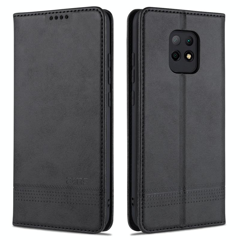 Voor Xiaomi Redmi 10X 5G AZNS Magnetic Calf Texture Horizontale Flip Lederen case met kaartslots & portemonnee(zwart)