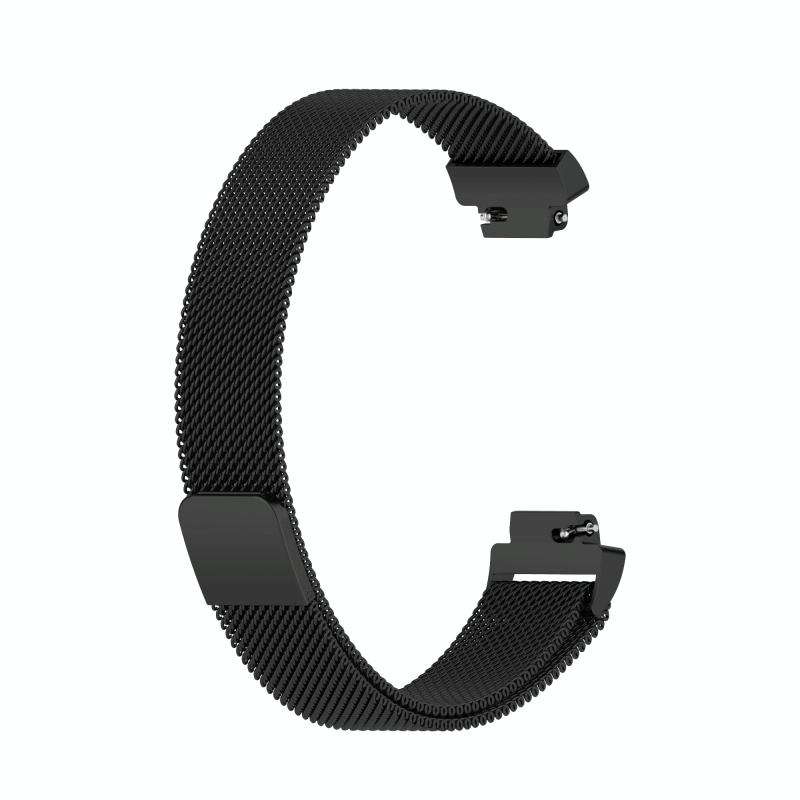 Voor Fitbit Inspire 2 Milanese vervangende polsband horlogeband maat:S(Zwart)
