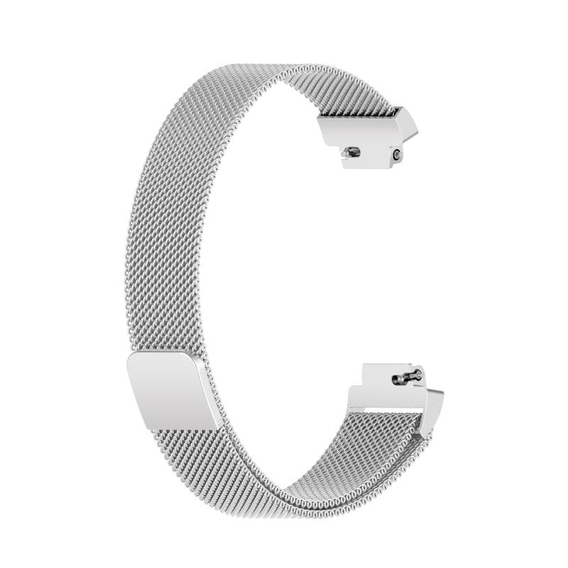 Voor Fitbit Inspire 2 Milanese vervangende polsband horlogeband Maat: L (Zilver)