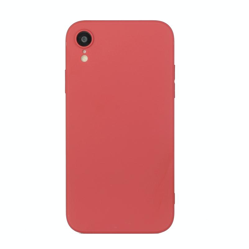 Straight Edge Solid Color TPU Shockproof Case voor iPhone XR (Hawthorn Red)