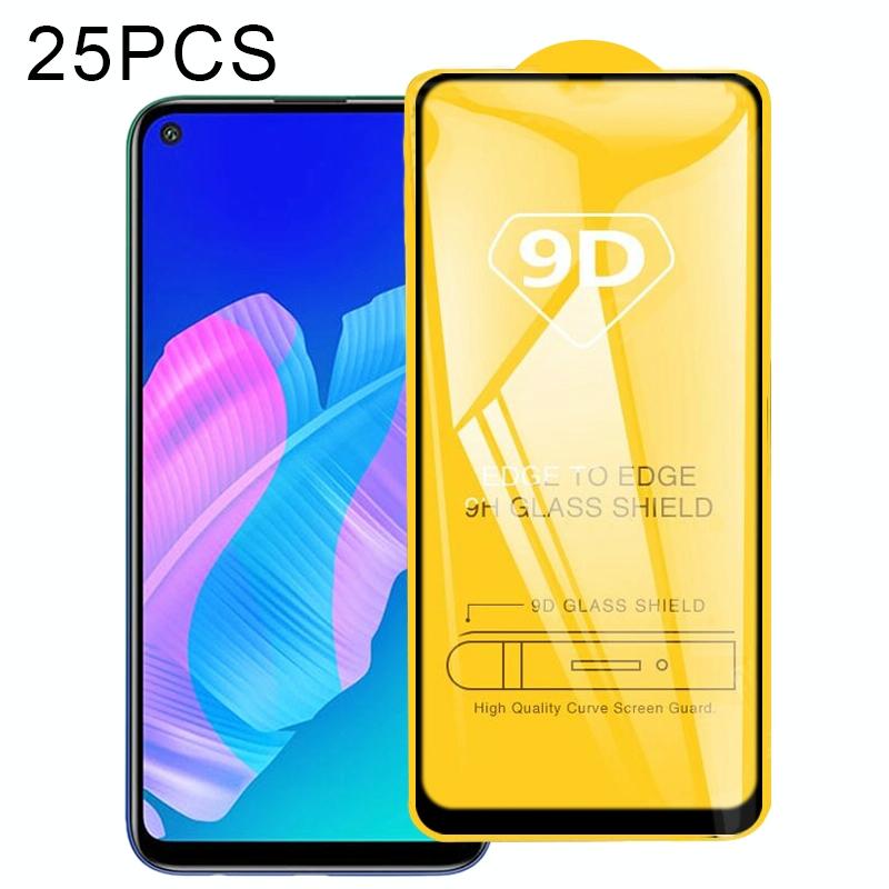 Voor Huawei P40 Lite E 25 PCS 9D Full Glue Full Screen Tempered Glass Film