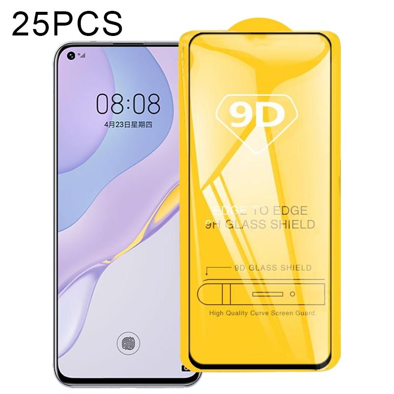 Voor Huawei Nova 7 25 PCS 9D Full Glue Full Screen Tempered Glass Film