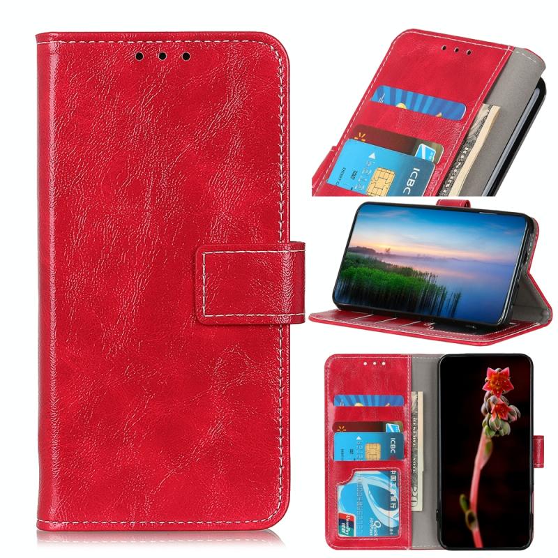 Voor HTC Desire 21 Pro 5G Retro Crazy Horse Texture Horizontal Flip Leather Case met houder & Kaart Slots & Photo Frame & Portemonnee (Rood)