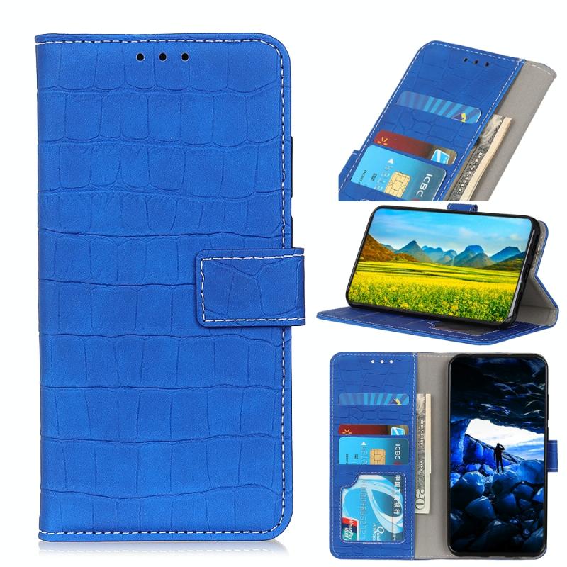 Voor Xiaomi Redmi 9T / Note 9 4G Crocodile Texture Horizontale Flip Leather Case met houder & Kaart Slots & Portemonnee (Blauw)