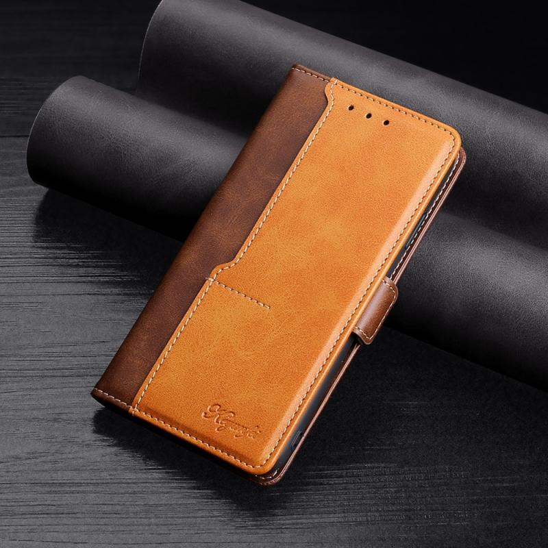 Voor Xiaomi Mi 6 Retro Texture Contrast Color Side Buckle Horizontal Flip Leather Case met Holder & Card Slots & Wallet (Brown)