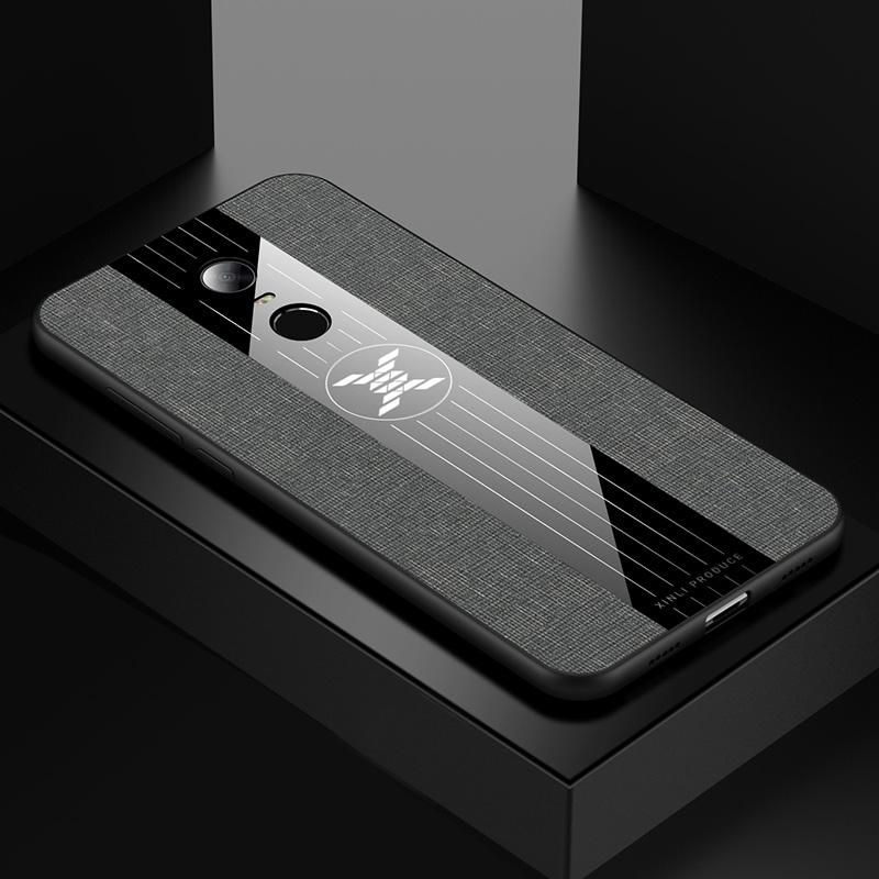 Voor Xiaomi Redmi 5 plus XINLI stiksels doek textuur schokbestendige TPU beschermhoes (grijs)