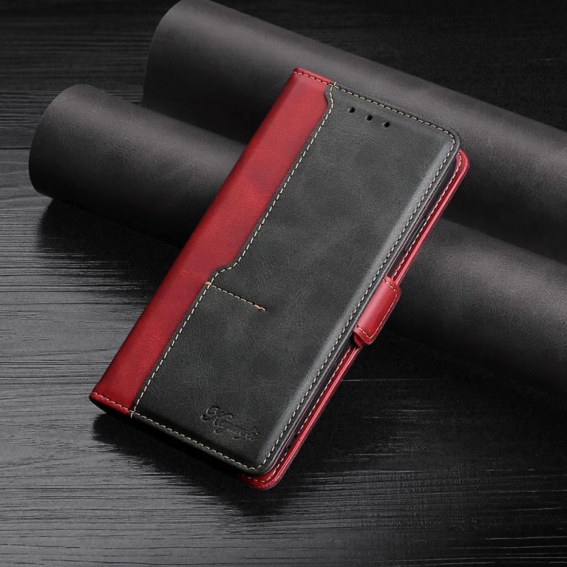 Retro textuur contrast kleur kant gesp horizontale flip lederen geval met houder & kaart slots & portemonnee voor Asus Zenfone 7 Pro ZS671KS (rood)