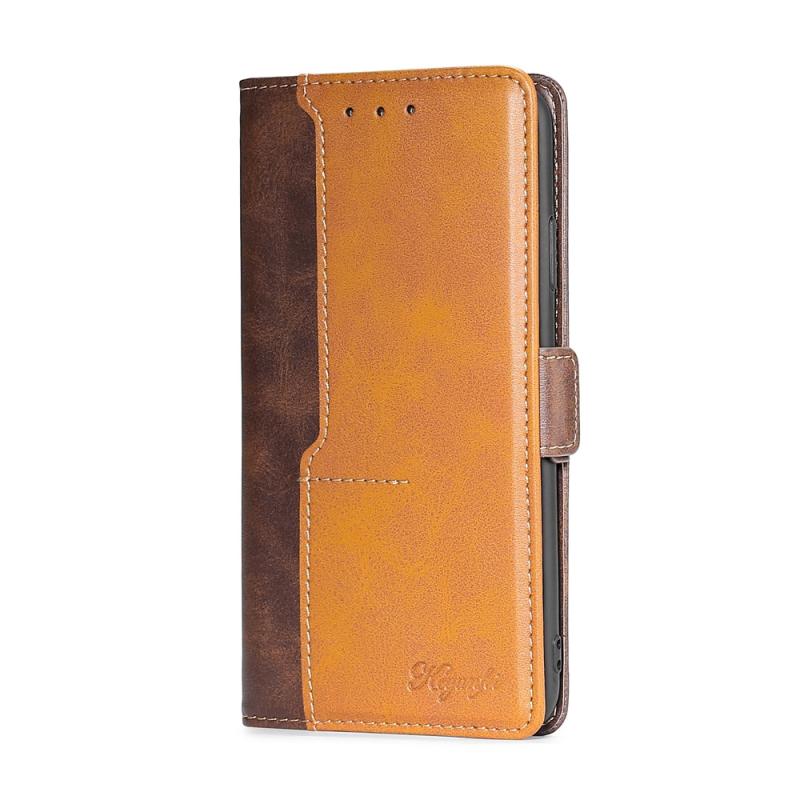 Voor Huawei P30 Lite Retro Texture Contrast Color Side Buckle Horizontal Flip Leather Case with Holder & Card Slots & Wallet (Brown)