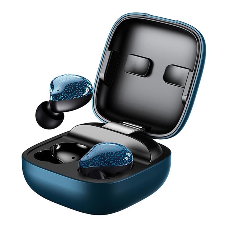 Remax TWS-33 Bluetooth 5.0 True Wireless Stereo Music Bluetooth Oortelefoon (Blauw)