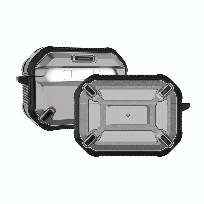 Draadloze oortelefoons schokbestendige King Kong Armor siliconen beschermhoes voor AirPods Pro (grijs)