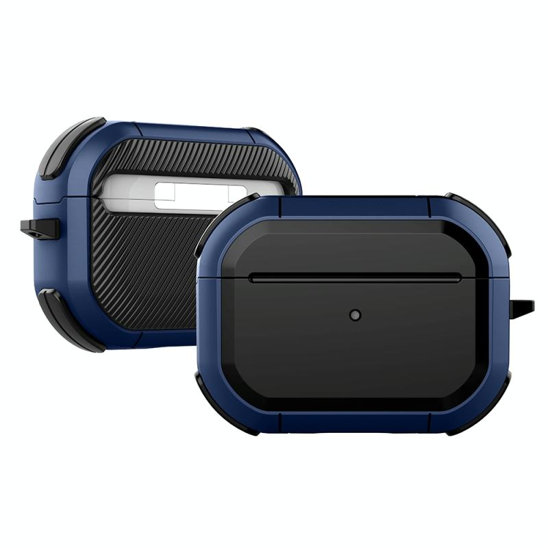 Draadloze oortelefoons schokbestendige Thunder Mecha TPU beschermhoes voor AirPods Pro (blauw)