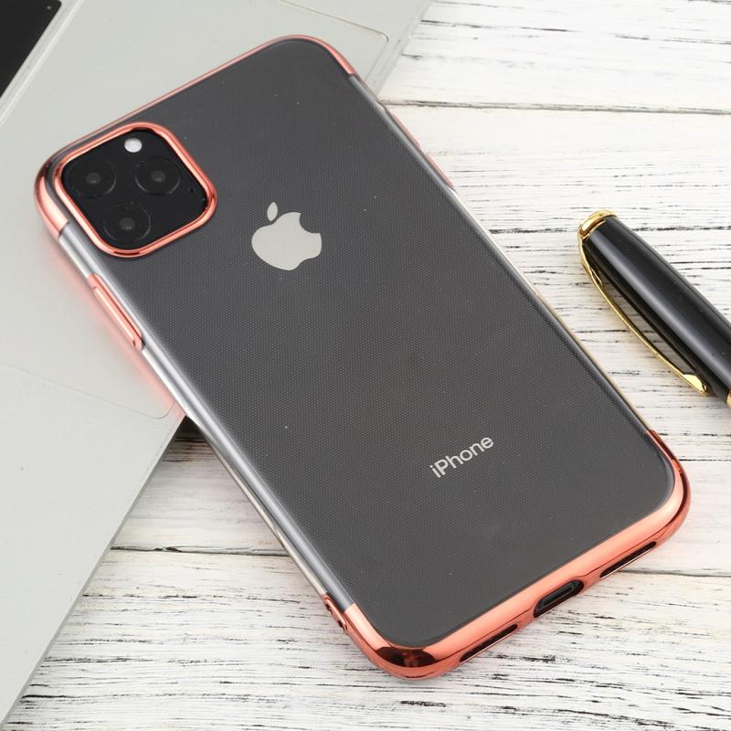 Voor iPhone 11 Pro Max transparante TPU anti-drop en waterdichte mobiele telefoon beschermende case (Rose Gold)