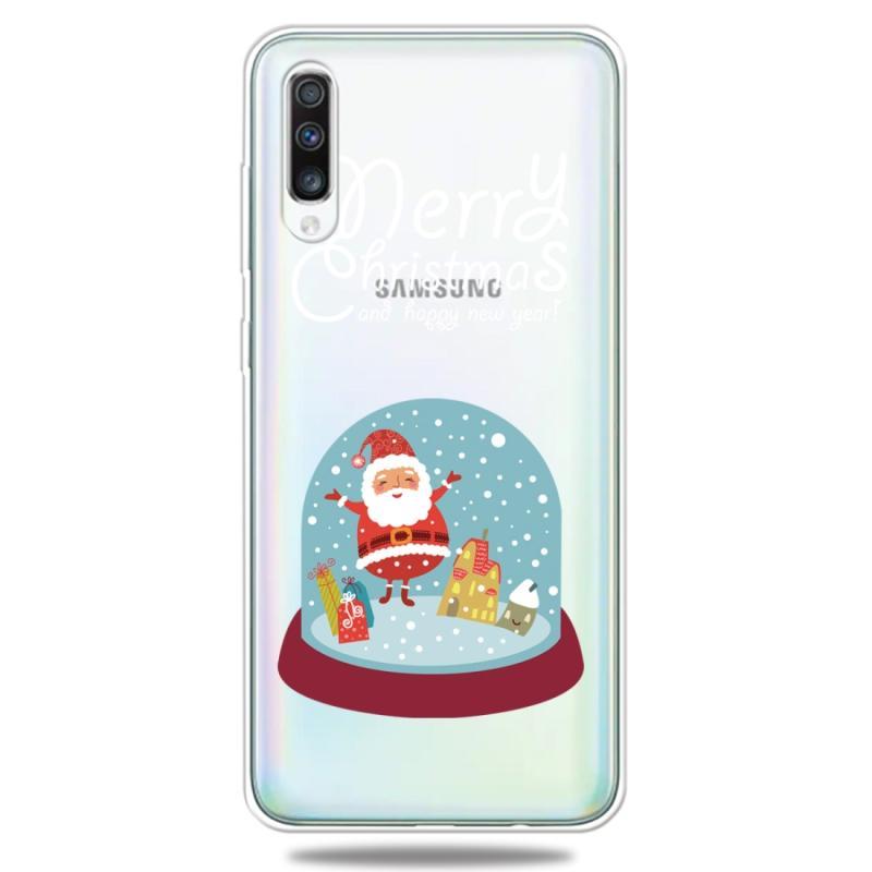 Voor Galaxy A70 trendy cute Christmas patroon duidelijk TPU beschermende case (kristallen bol)