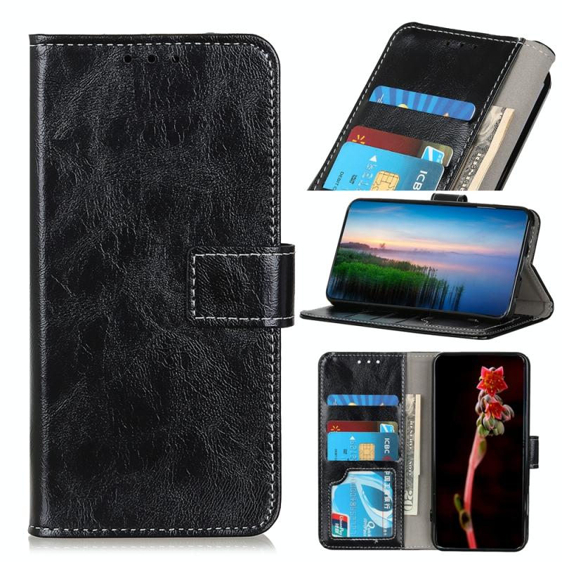 Voor Samsung Galaxy A82 5G Retro Crazy Horse Texture horizontale flip lederen hoesje met houder & kaart slots & fotolijst & portemonnee (zwart)