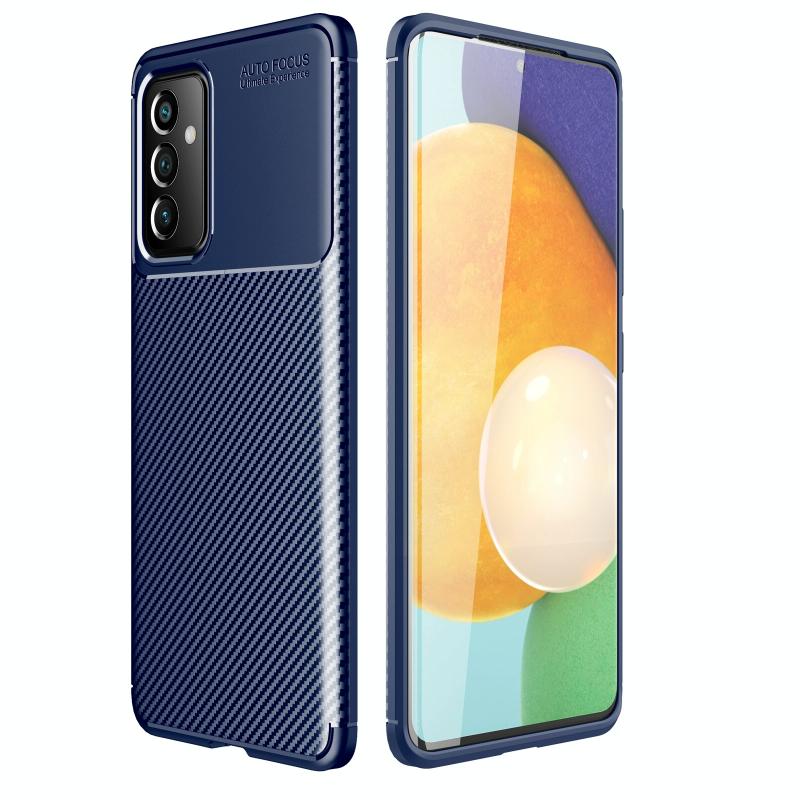 Voor Samsung Galaxy A82 5G Carbon Fiber Texture Shockproof TPU Case (Blauw)