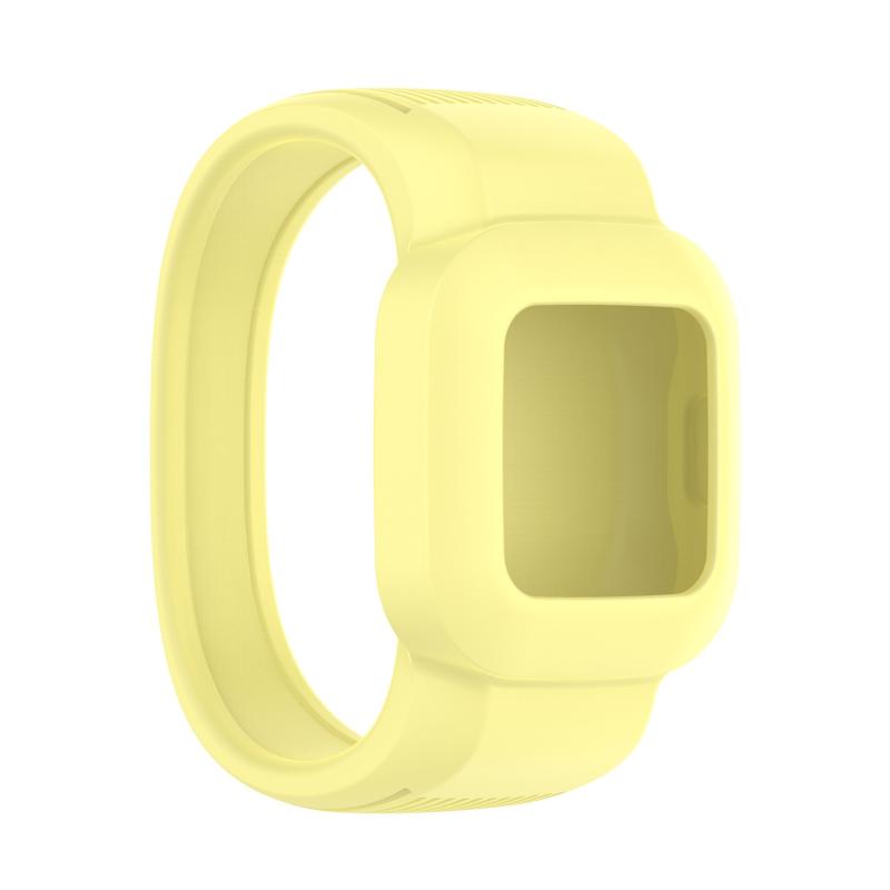 Voor Garmin Vivofit JR3 No Buckle Silicone Pure Color Replacement Horlogeband Maat:S (Geel)