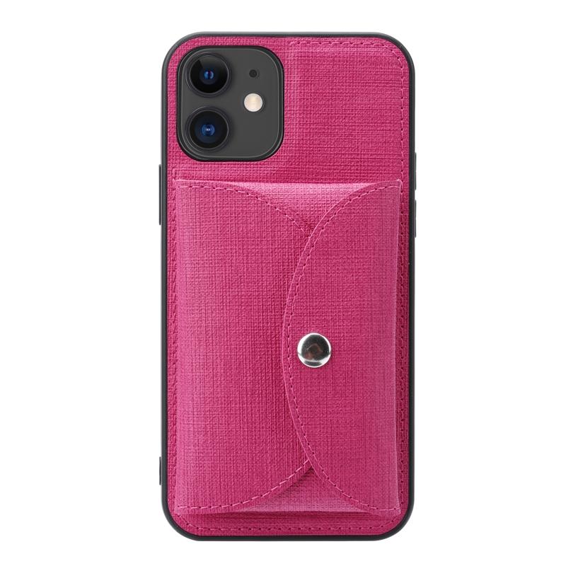 ViLi T-serie TPU + PU geweven stof magnetische beschermhoes met portemonnee voor iPhone 11 Pro Max (rose rood)