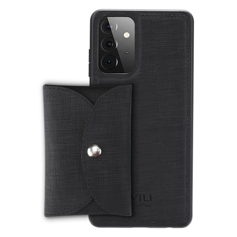 Voor Samsung Galaxy A32 5G ViLi T Serie TPU + PU Woven Fabric Magnetische Beschermhoes met Portemonnee (Zwart)