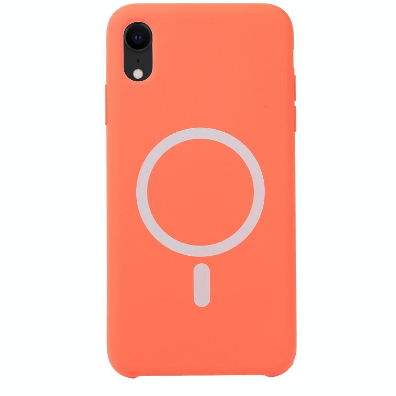 Nano siliconen volledige dekking schokbestendige Magsafe case voor iPhone XR (oranje)