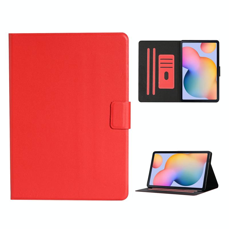 Voor Samsung Galaxy Tab A7 Lite 8.7 T220 Pure Color Horizontal Flip Lederen Case met Kaart Slots & Houder & Lanyard