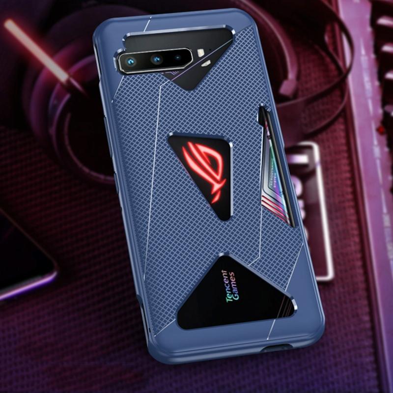 Voor ASUS ROG PHONE 3 TPU Koeling Gaming Phone All-inclusive Shockproof Case (Navy Blue)