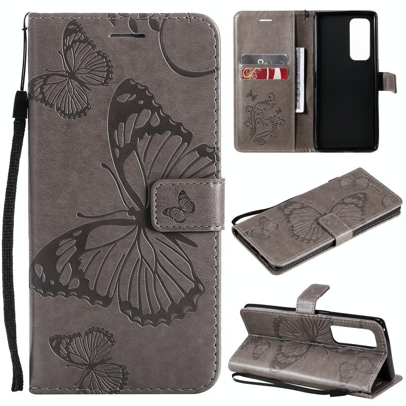 Voor OPPO RENO5 PRO + 5G / VIND X3 Neo Drukt Printing Butterfly Patroon Horizontale Flip PU Lederen Case met Houder & Card Slots & Wallet & Lanyard