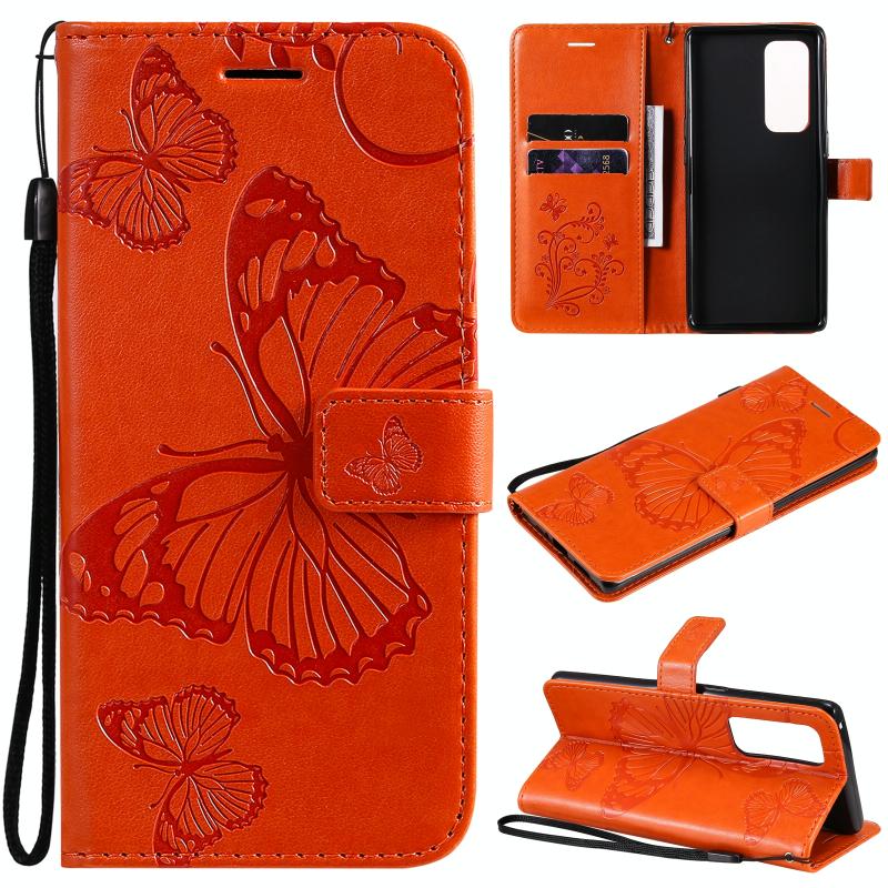 Voor OPPO RENO5 PRO + 5G / VIND X3 Neo Drukt Printing Butterfly Patroon Horizontale Flip PU Lederen Case met Houder & Card Slots & Wallet & Lanyard (O