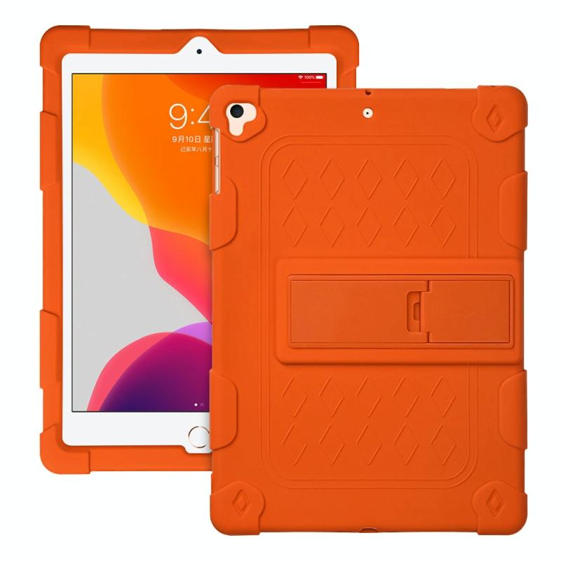 All-inclusive siliconen shockproof case met houder voor iPad 9.7 2018/2017 / AIR 2 / AIR / PRO 9.7 2016 (Oranje)